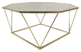 Österlen Coffee table - Glastop/Metal w. brass, Ø100