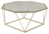 Österlen Coffee table - Glastop/Metal w. brass, Ø100