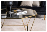 Österlen Coffee table - Glastop/Metal w. brass, Ø100