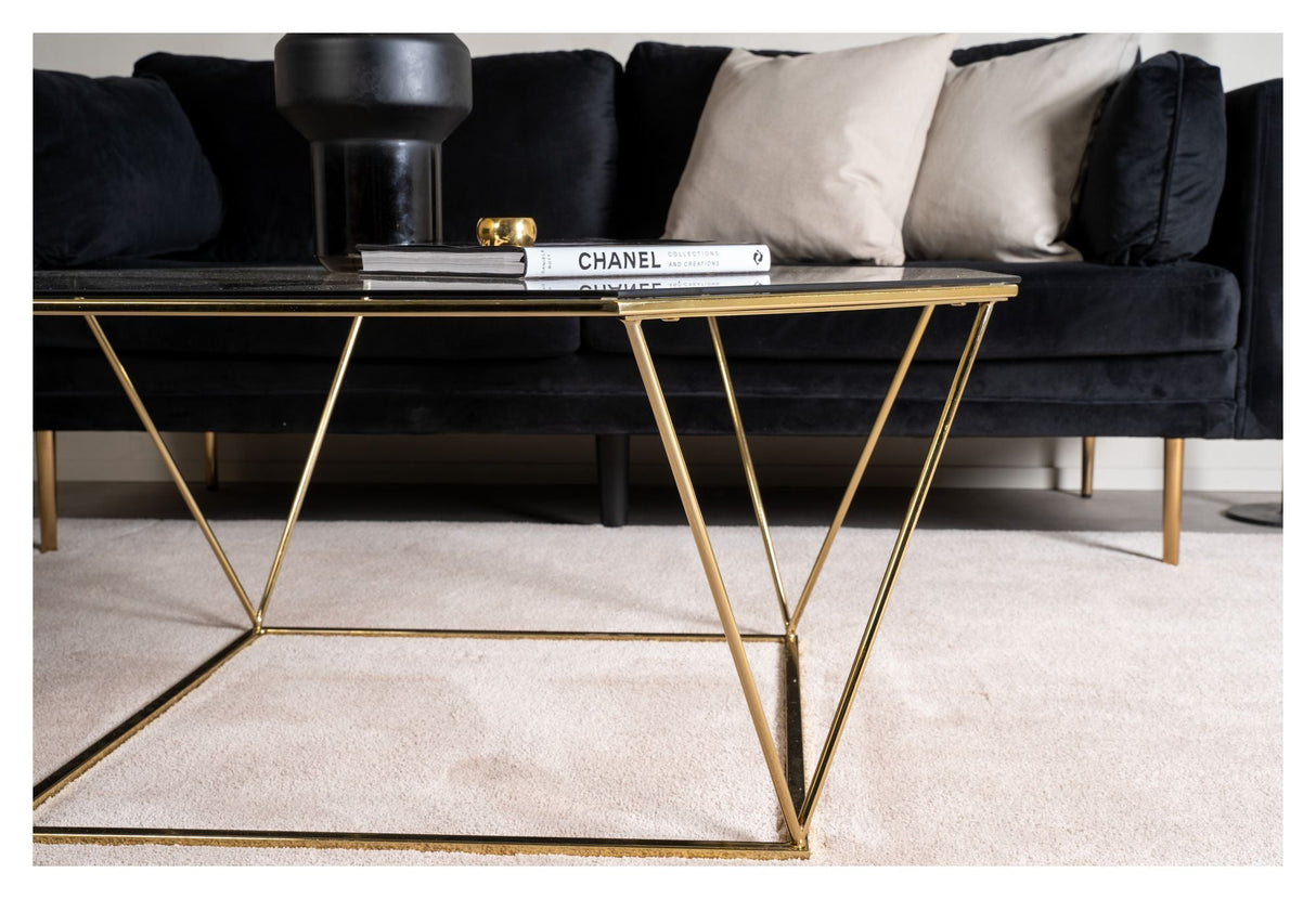 Österlen Coffee table - Glastop/Metal w. brass, Ø100