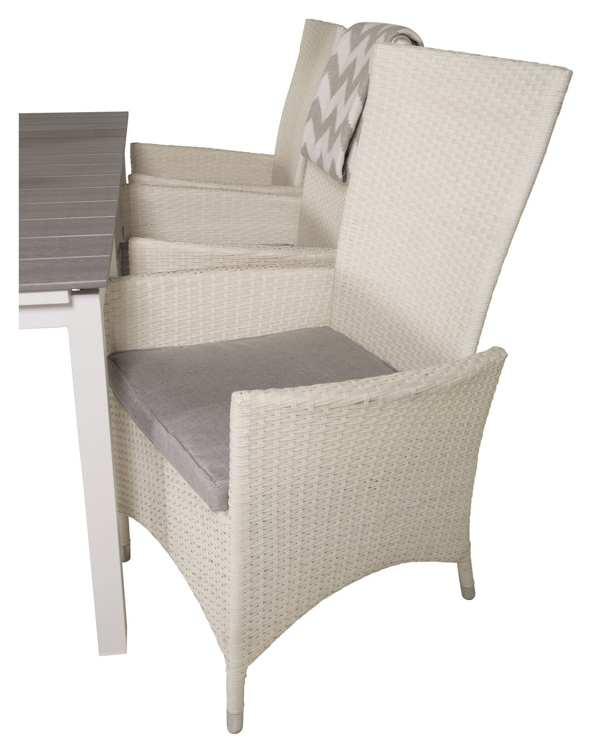 Padua Chair, White Woven/Gray Cushion