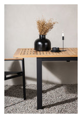 Panama, Garden Table 152/210, Black Alu/teak