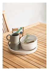 Panama, Garden Table 224/324, White Alu/teak