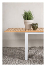 Panama, Garden Table 224/324, White Alu/teak