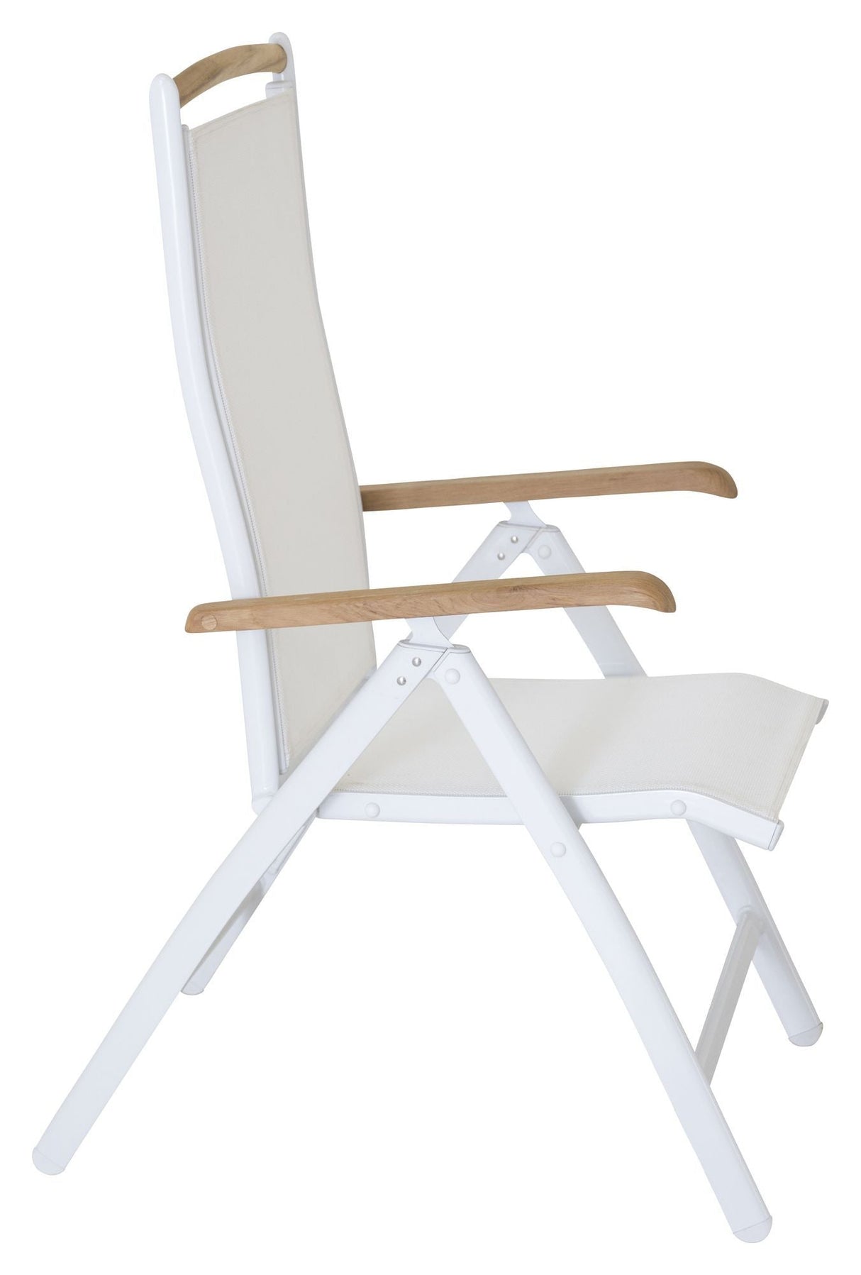 Panama Positioning Chair, White alu/White textiles/teak