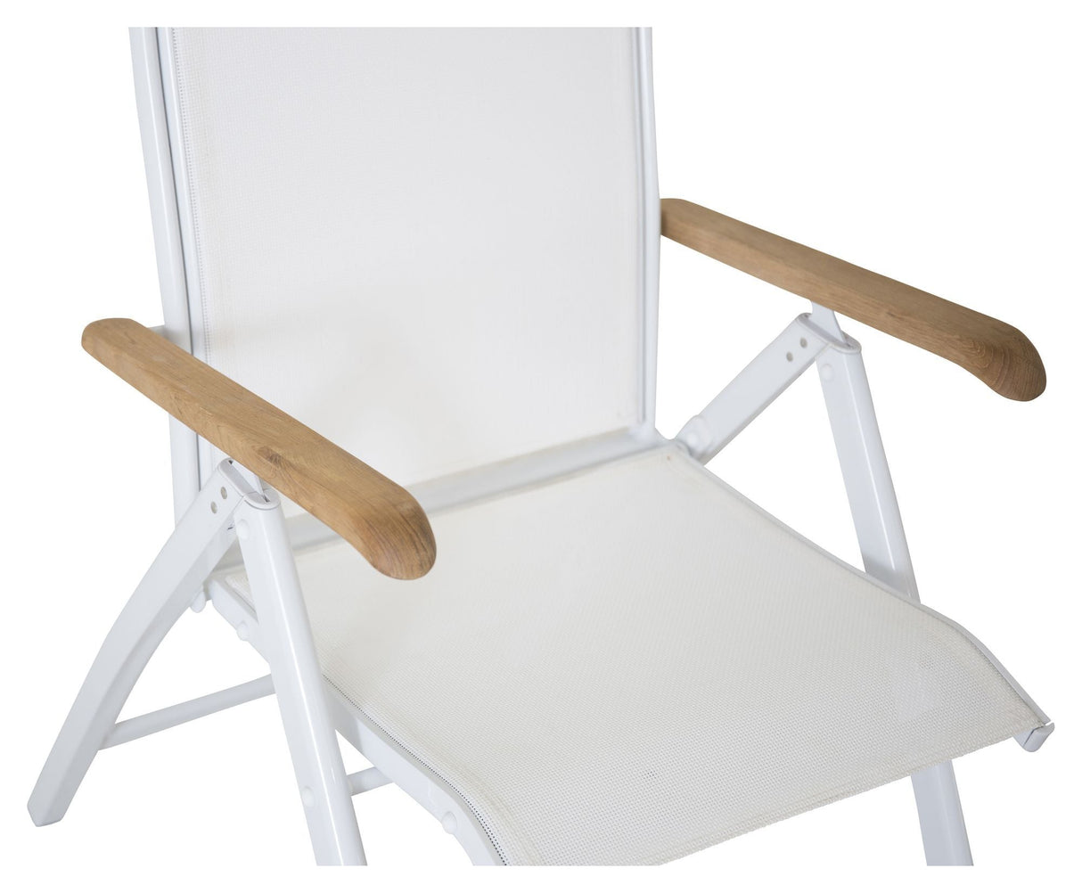 Panama Positioning Chair, White alu/White textiles/teak