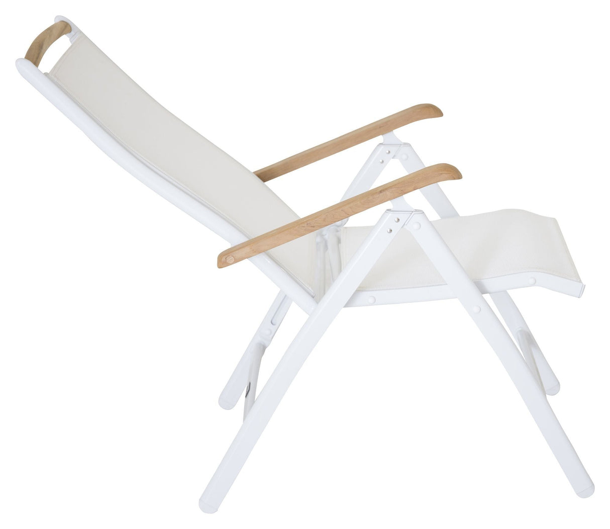 Panama Positioning Chair, White alu/White textiles/teak