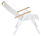 Panama Positioning Chair, White alu/White textiles/teak