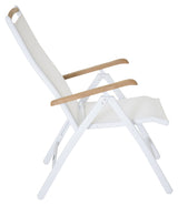 Panama Positioning Chair, White alu/White textiles/teak