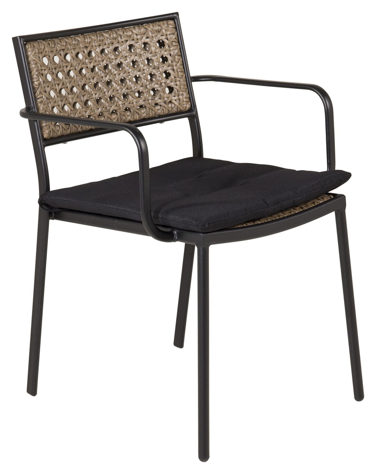 Paola Garden Chair, Black w. black cushion