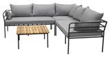 Penh Balcony Corner Sofa, Black/Acacie