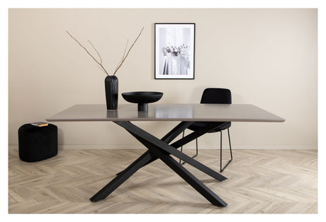 Piazza Dining Table, 190x90, Gray/Black