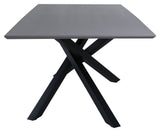 Piazza Dining Table, 190x90, Gray/Black