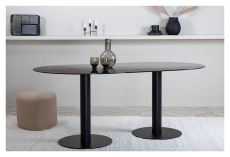 Pillan Dining Table Oval, Black, 180x100