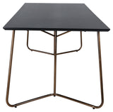 Pippi Dining Table, 190x90, Black/Copper