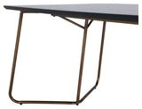 Pippi Dining Table, 190x90, Black/Copper