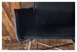 Pippi Dining Chair, Black Velour/Copper