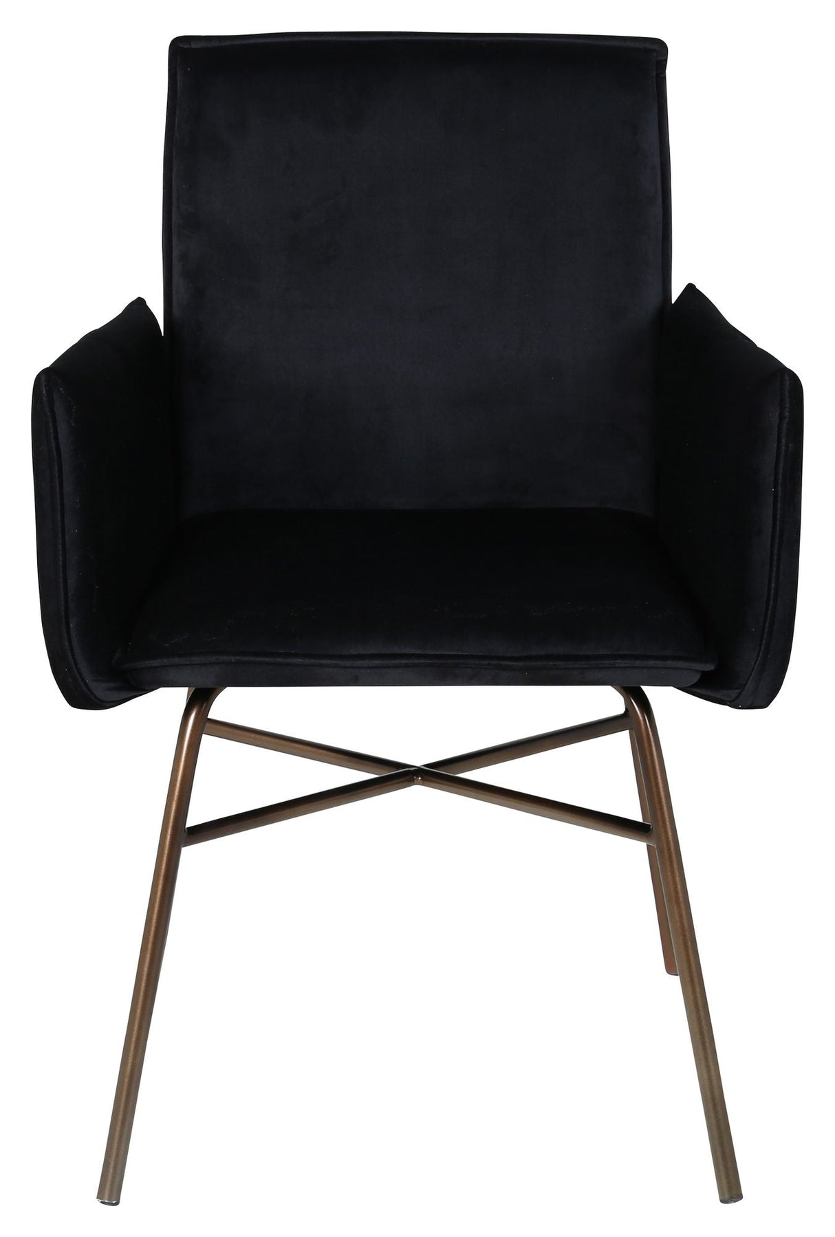 Pippi Dining Chair, Black Velour/Copper