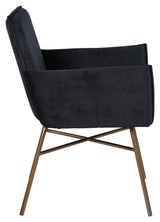 Pippi Dining Chair, Black Velour/Copper