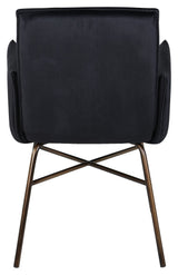 Pippi Dining Chair, Black Velour/Copper