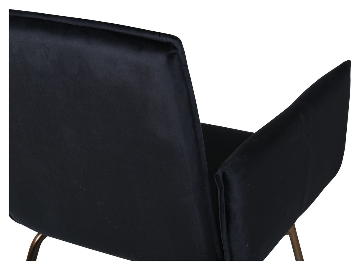 Pippi Dining Chair, Black Velour/Copper