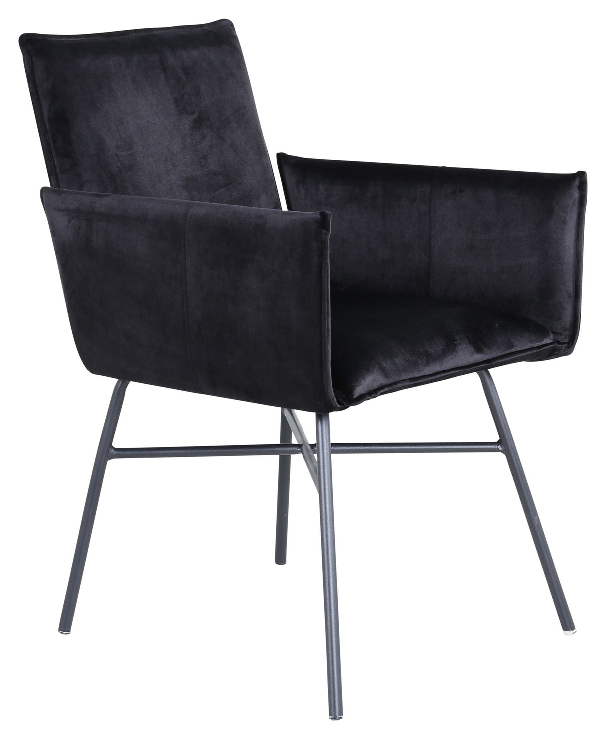 Pippi Dining Chair, Black Velvet/Gray