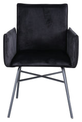 Pippi Dining Chair, Black Velvet/Gray