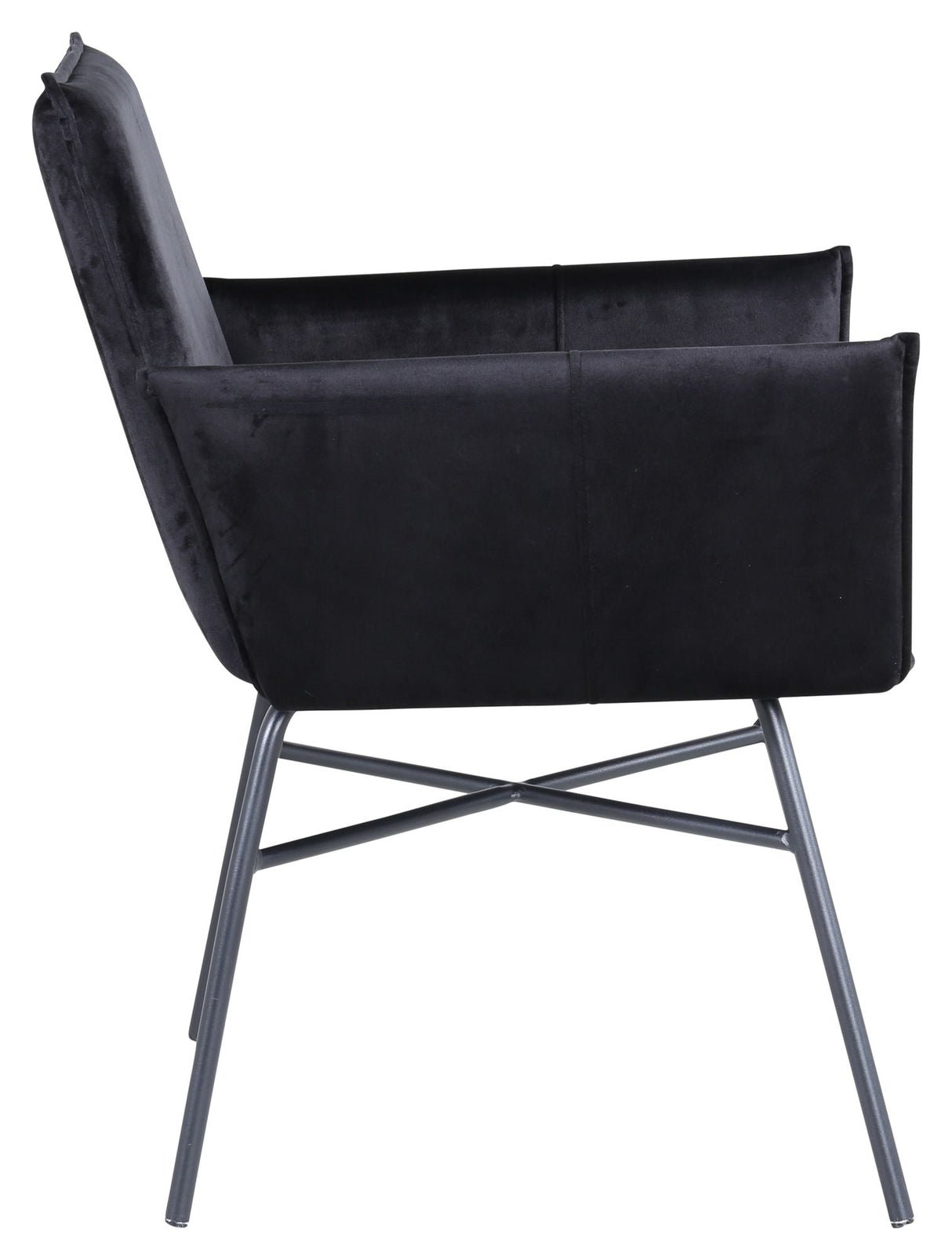 Pippi Dining Chair, Black Velvet/Gray