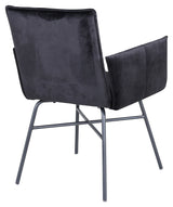 Pippi Dining Chair, Black Velvet/Gray