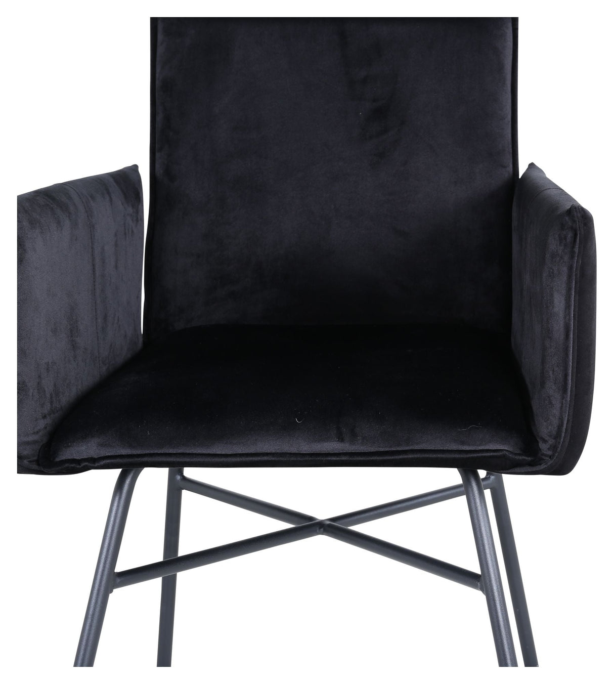 Pippi Dining Chair, Black Velvet/Gray