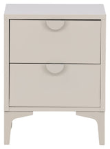 Piring Bedside Table - Beige Metal