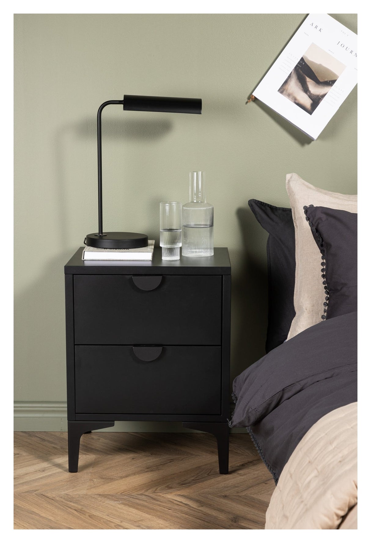 Piring Bedside Table - Black