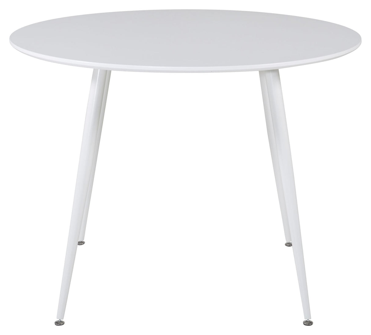 Plaza Dining table, White w. white legs, Ø100