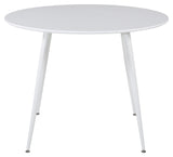 Plaza Dining table, White w. white legs, Ø100