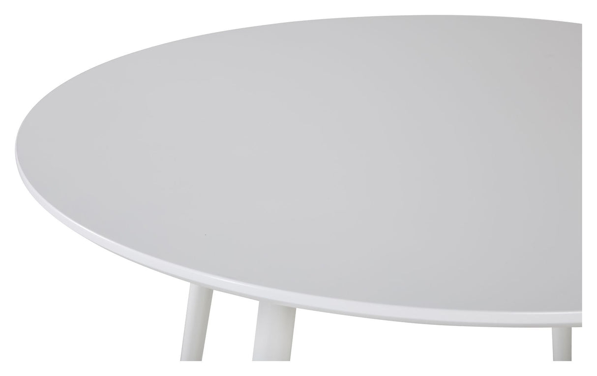 Plaza Dining table, White w. white legs, Ø100