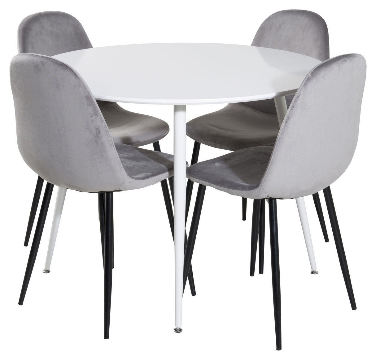 Plaza Dining table, White w. white legs, Ø100