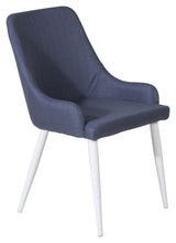 Plaza Dining chair, Blue, White metal legs