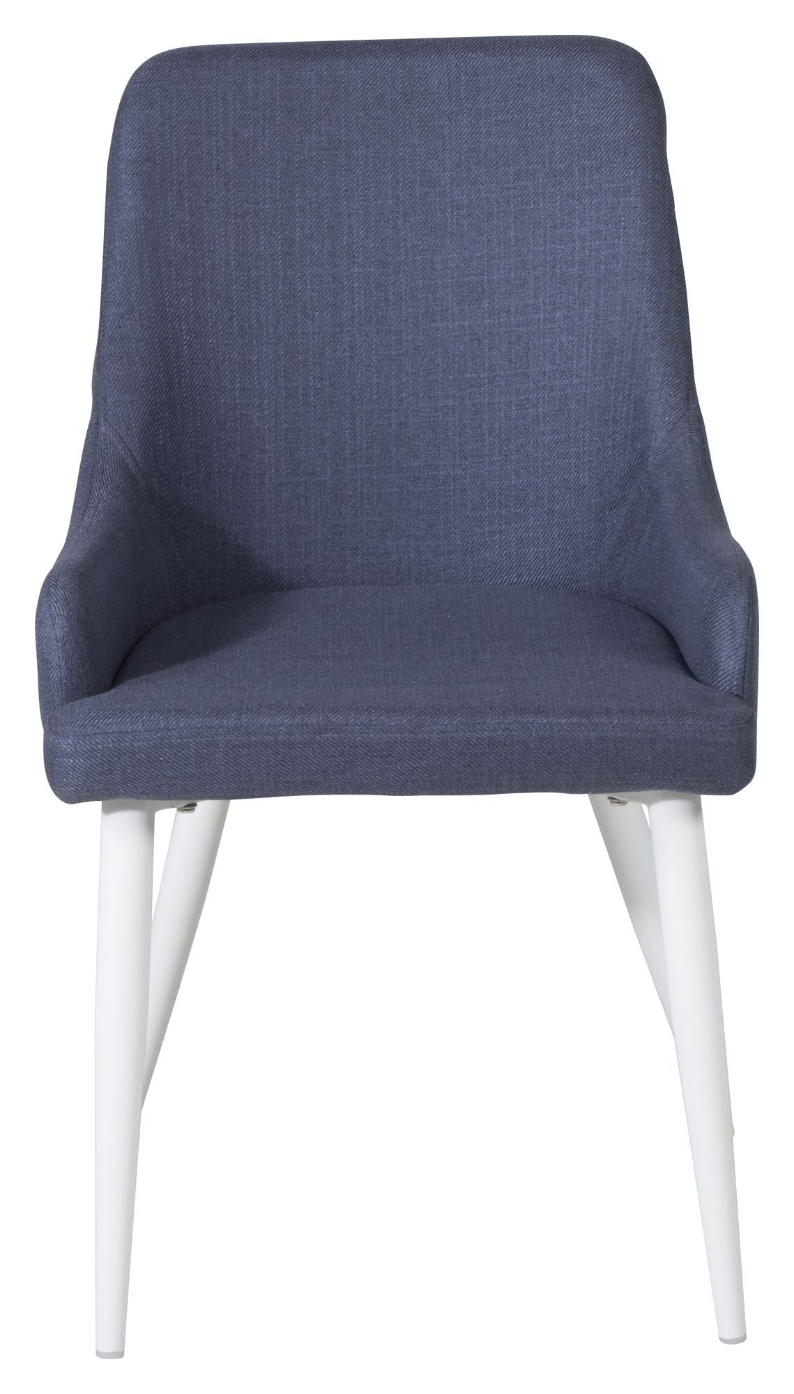 Plaza Dining chair, Blue, White metal legs