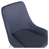 Plaza Dining chair, Blue, White metal legs