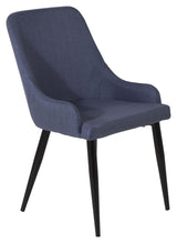 Plaza Dining chair, Blue, Black metal legs