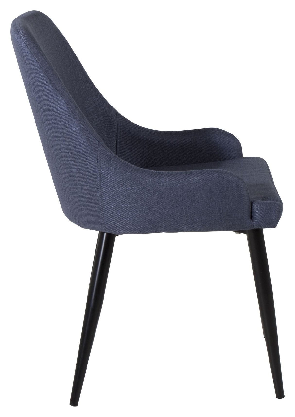 Plaza Dining chair, Blue, Black metal legs