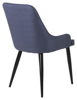 Plaza Dining chair, Blue, Black metal legs