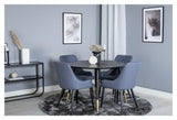 Plaza Dining chair, Blue, Black metal legs