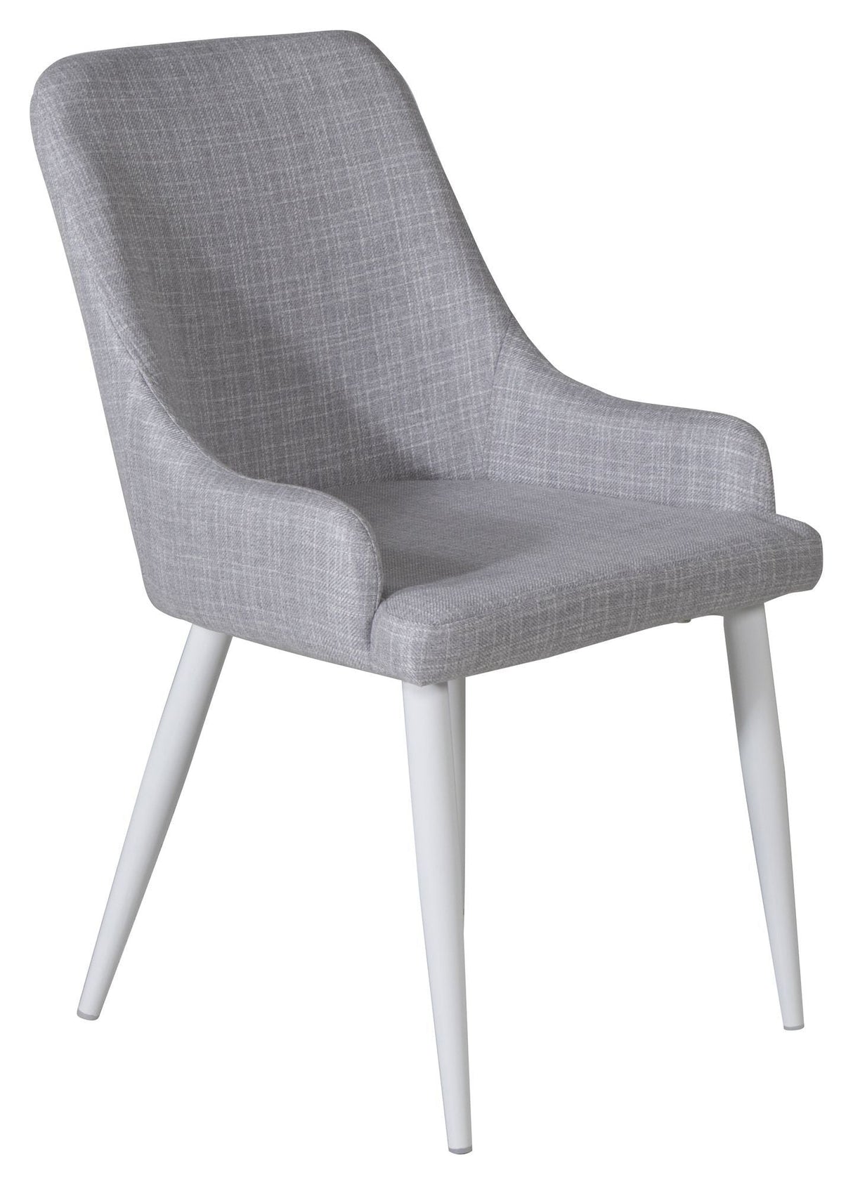 Plaza Dining chair, Gray, White metal legs