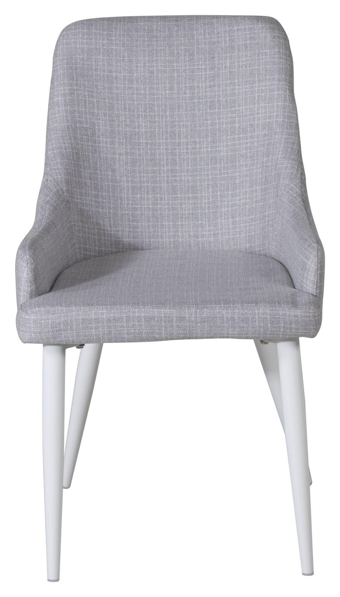 Plaza Dining chair, Gray, White metal legs