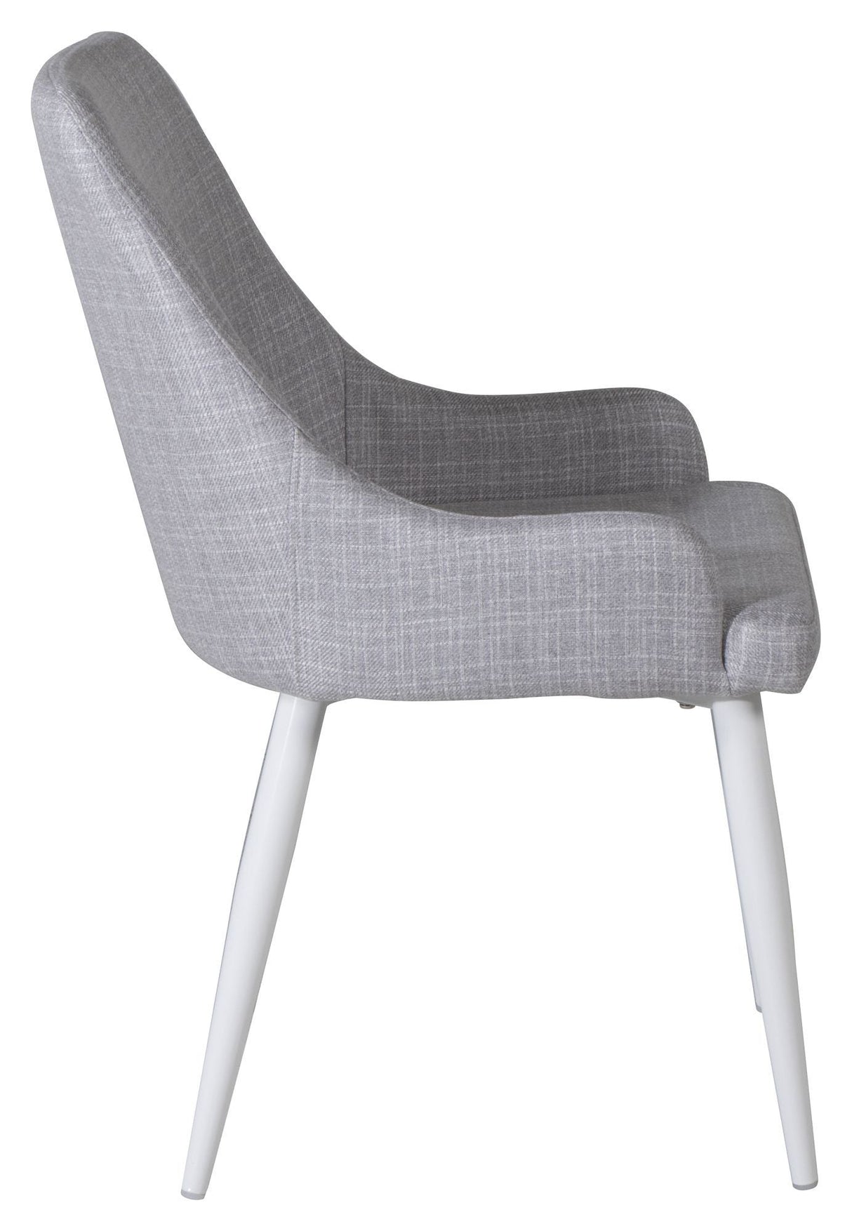 Plaza Dining chair, Gray, White metal legs