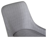 Plaza Dining chair, Gray, White metal legs