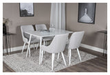 Plaza Dining chair, Gray, White metal legs