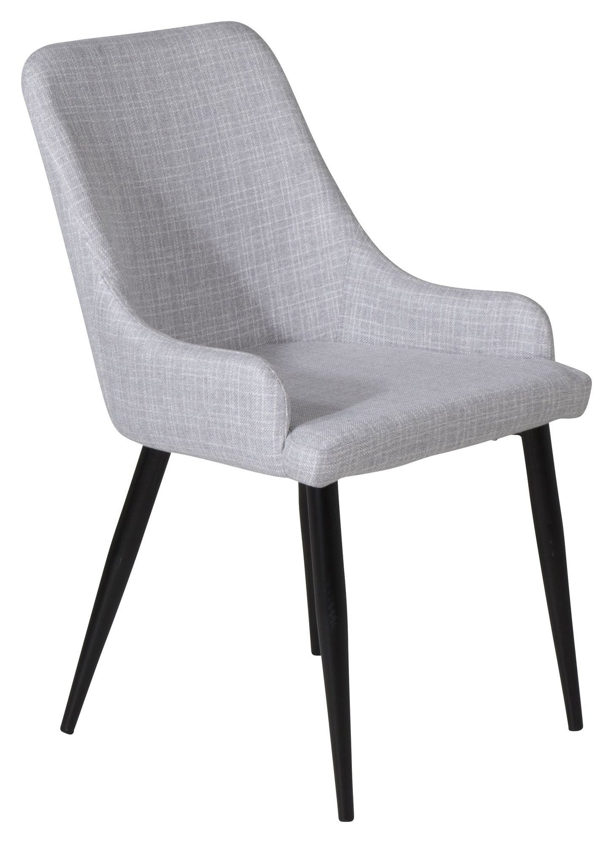 Plaza Dining chair, Gray, Black metal legs