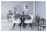 Plaza Dining chair, Gray, Black metal legs